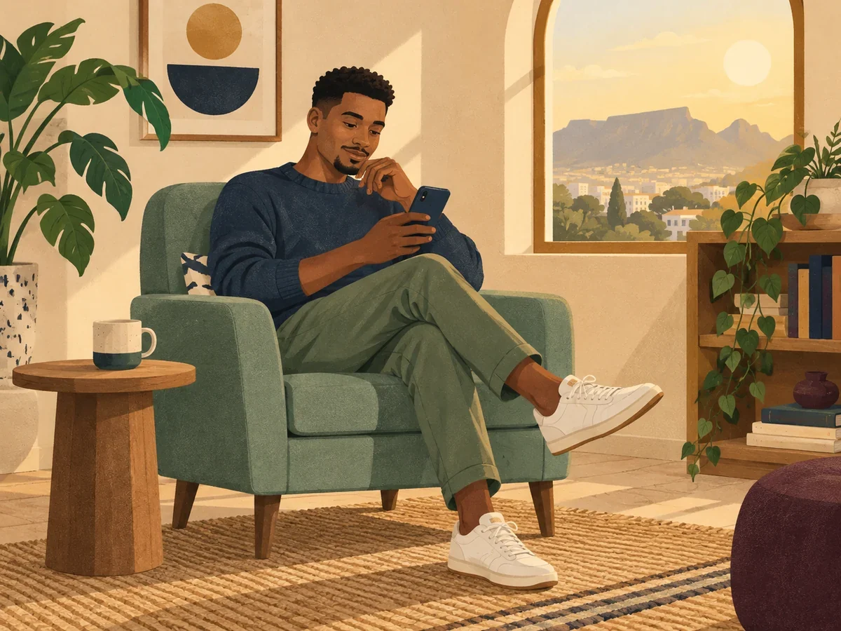 A man learning about his finances from the comfort of his home